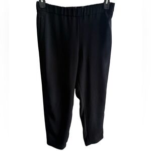 Theory Black Pull-On Ankle Pants Women’s Size 6 Elastic Waist Cropped Trousers